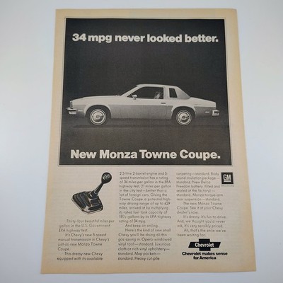 Chevrolet Monza Towne Coupe Ad 1978 Vintage Original Print Car Automobile