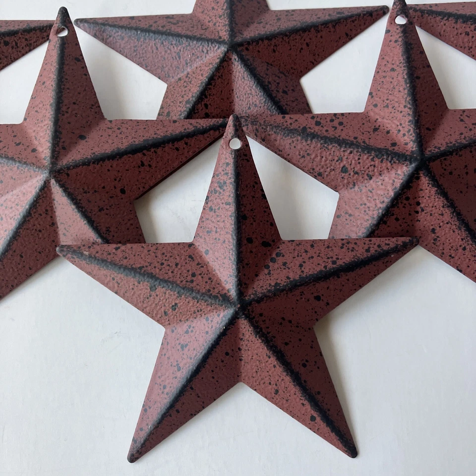 (48) Burgundy BLACK BARN STARS STAR 3.5" PRIMITIVE CRAFTS WEDDING ORNAMENT - Image 3 of 4