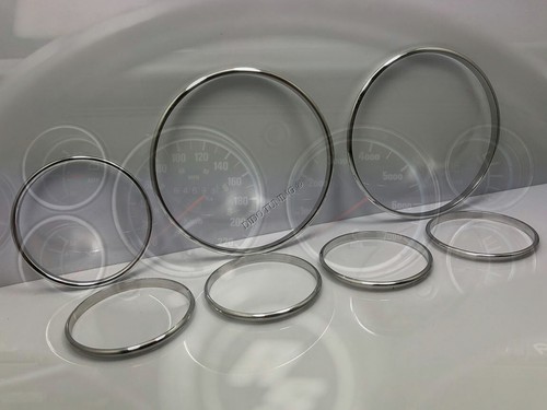 For Ford Capri Mk3 Facelift Dash Instrument Chrome Rings Polished Aluminium 7pcs - Picture 2 of 7