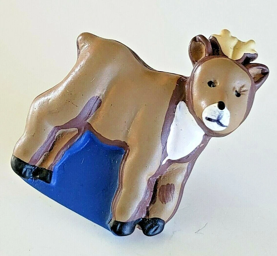 Pin de corbata de solapa de resina de reno ciervo Buck vintage 1-3/16" Foto 3 de 4