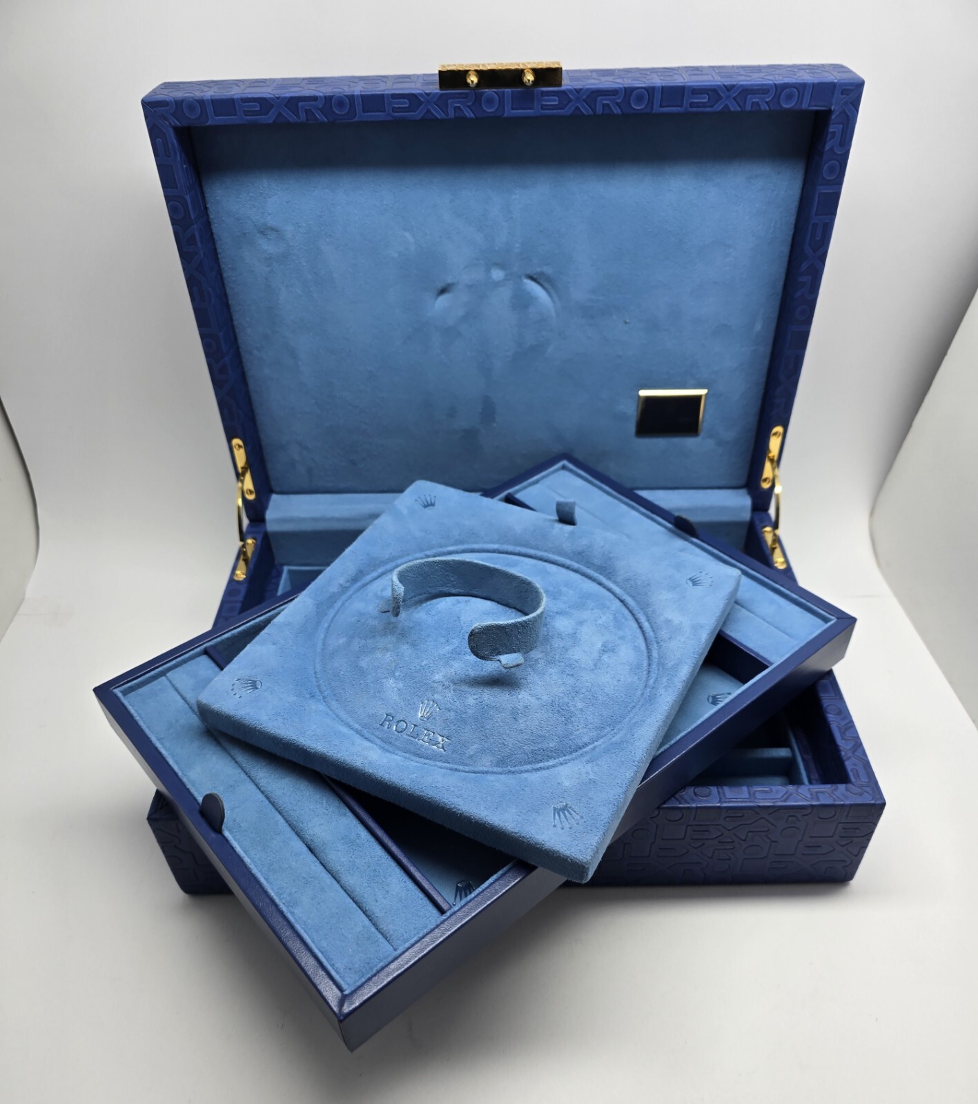 Box Scatola Porta Gioielli 51.00.01 Rolex date just in oro foto 3