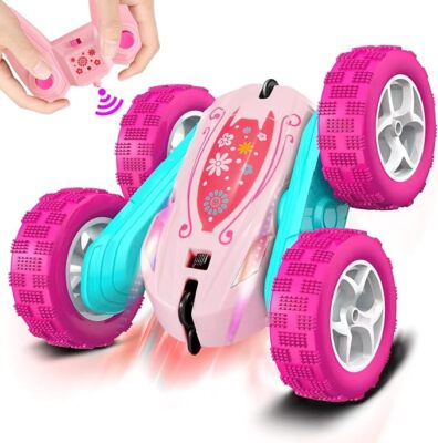 RC Stunt Cars Remote Control 2.4 GHz RC Racing Trucks Off Road 4WD Car Toys Pink