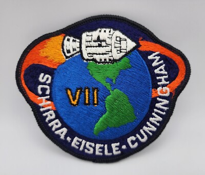 Vtg NASA Apollo 7 Mission Patch Schirra, Eisele, Cunnungham 4'' P2