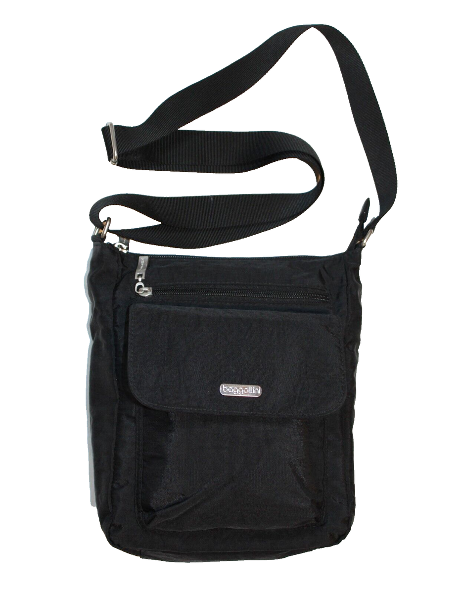 Baggallini  Pocket Town Crossbody Black Shoulder Bag Water Resistant Purse