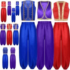 UK Boys 2pcs Arabian Prince Roleplay Fancy Outfits Vest w/Harem Pants Costume
