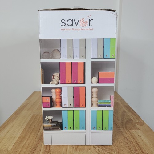 SAVOR Keepsake Storage Box Set The Library Baby Edition Gray White Vault *READ* - Picture 9 of 22
