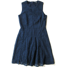 NWT Madewell Eyelet Sunshade in Navy Blue Sleeveless Fit & Flare Dress 2