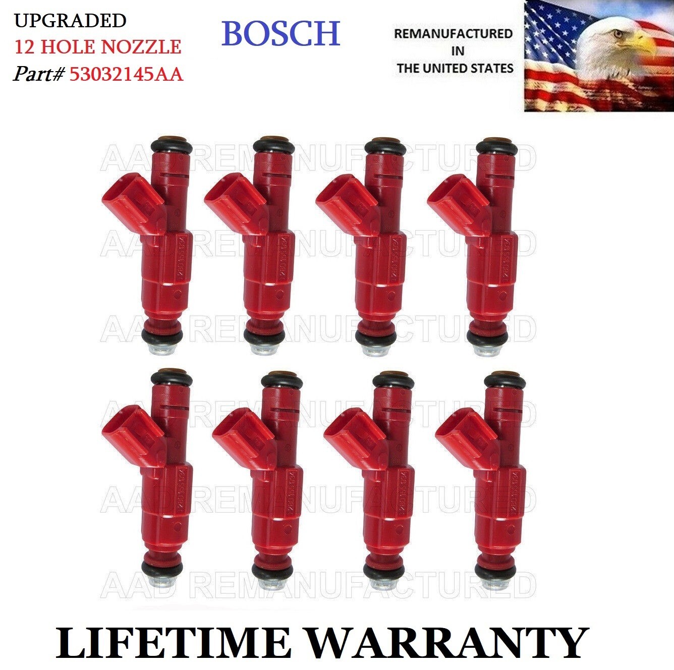 Bosch Fuel Injector Set Of 6 - For Jeep Dodge Mitsubishi 3.7L V6 - Remanufactured With Lifetime Warranty