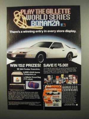 1983 Gillette Shaving Ad - 1984 Pontiac Trans Am Car