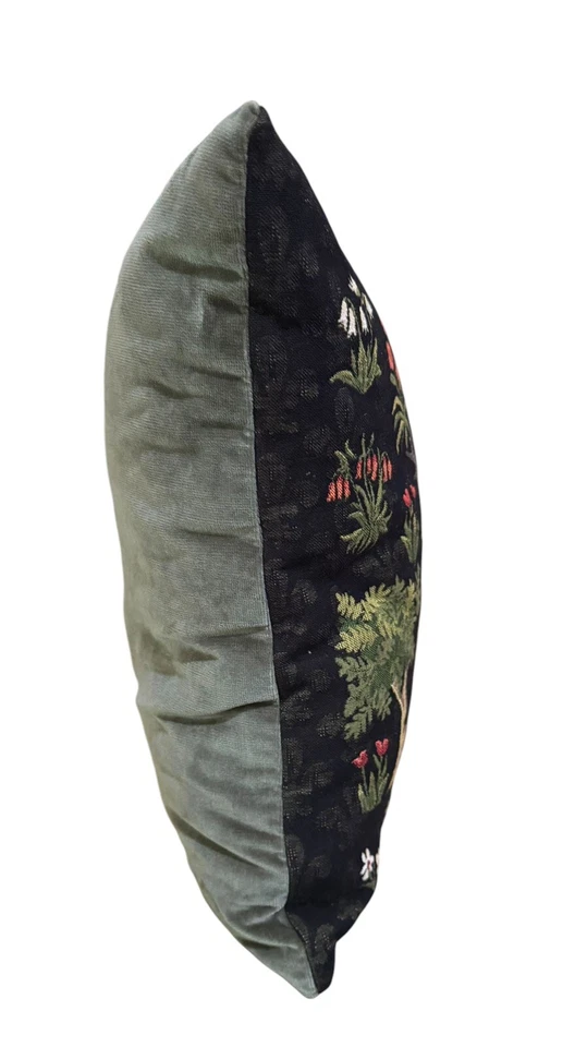 Two Playful Deer Belgian Forest Jacquard Woven Tapestry Pillow Cushion ZIP Cover - Image 4 of 4