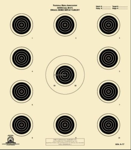 A-17 NRA Official Targets 50 ft Smallbore Rifle Conventional 4 Positn ...