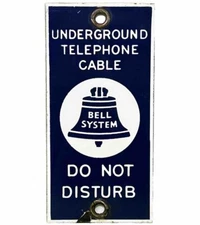 VINTAGE BELL SYSTEM PUBLIC PAYPH0NE PORCELAIN SIGN GAS STATION OIL TELEPHONE ATT