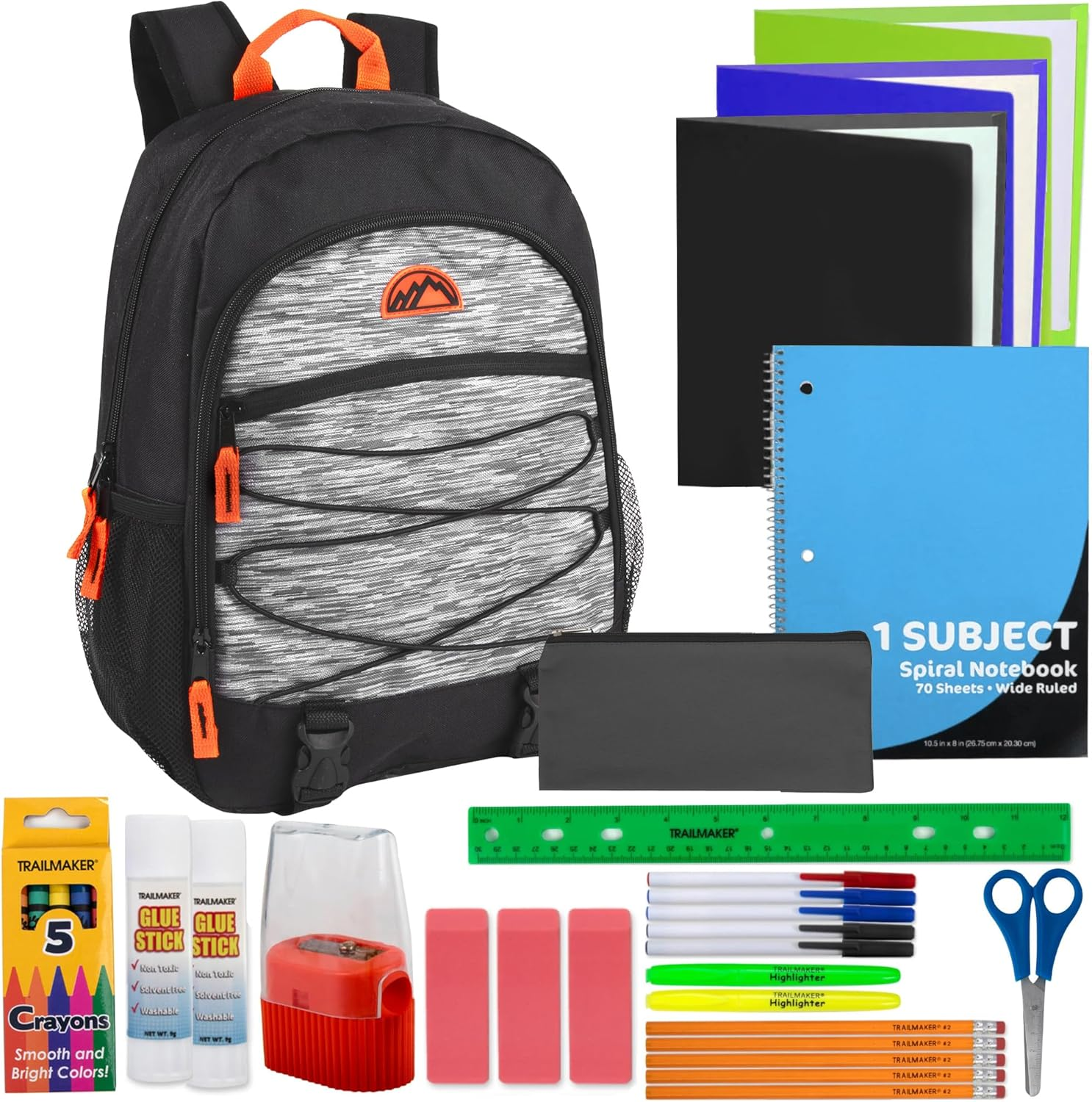17-Pocket Backpack with 30-Piece School Supplies Set for Students  -image
