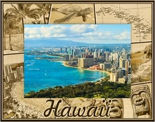 Hawaii Laser Engraved Wood Picture Frame Landscape (8 x 10) 