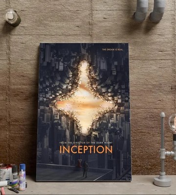 Inception Poster, Leonardo DiCaprio Wall Art, Movie Poster, Movie Print, Film