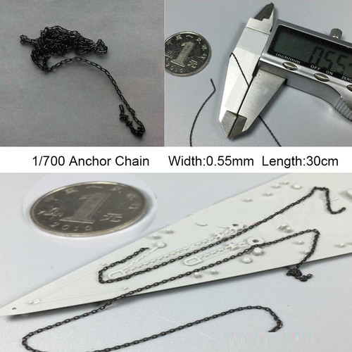 30cm Model Ship Anchor Chain Link Brass Spare Parts Black Accessory 1/700 Scale - Picture 8 of 8