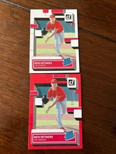 Reid Detmers red SP 0342/2022 rookie card rated RC 2022 Donruss 2 (two) 