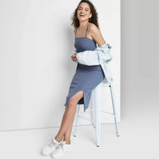 Women's Sleeveless Knit Bodycon Dress - Wild Fable Slate Blue S