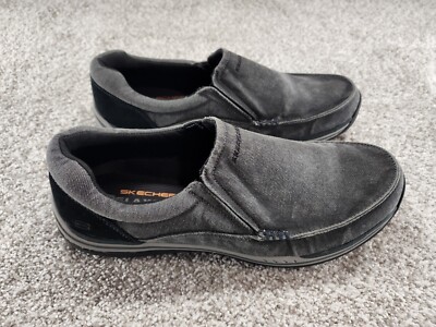 Mens size 13 Gray Skechers Expected Avillo Moccasin Slip On Canvas