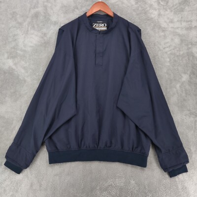 Zero Restriction Pullover Jacket Mens XL Blue Golf Windbreaker Super Light