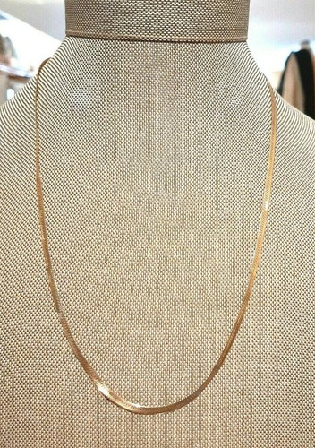 14k Gold Herringbone Chain Necklace 18 