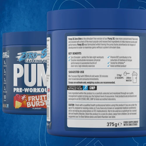 Stim Free Pre Workout Powder Pump 3G Creatine, Amino Acids, Vit B - 25 Servings