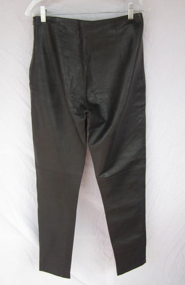 Shamask 黑色手套皮裤修身时尚意大利 30 x 30 全新无标签 — 第 2/4 张图片