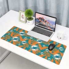 Miami Dolphins Oversize Rubber Keyboard Pad Printed Mouse Pad 11.8x31.5in