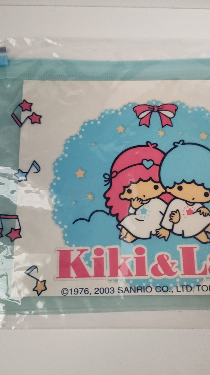 レア！Little Twin Stars・キキララ★ポーチなど【ヴィンテージ】 Vintage Little Twin Stars Flat pouch 2003 Kiki Lala Plastic Case