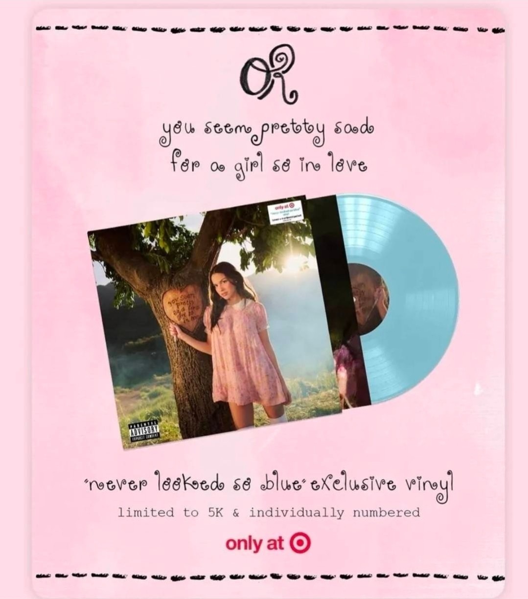 Olivia Rodrigo You Seem Pretty Sad.. Target Exclusive LE #/5k Blue Vinyl PRESALE