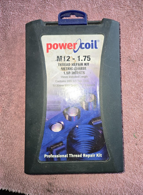 Power Coil Thread Repair Kit M12-1.75 w/ 15 Inserts NO TAP