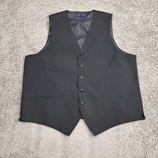 Neil Allyn Mens Black Tuxedo Vest Formal Waistcoat Size Large 5 Button 6709
