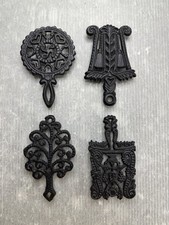 vintage Wilton 5  CAST IRON TRIVET LOT/4