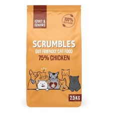 Scrumbles Natural Dry Cat Food 75% Chicken Hypoallergenic 2.5kg for 12.61 per kilo