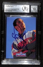 Dennis Smith Broncos Signed 1991 Pro Line Portraits Card Beckett Auto 10