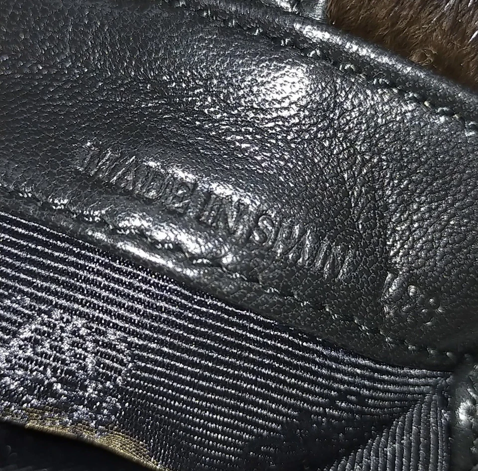 Bolso de mano Loewe Napa (Napa) de cuero de piel de visón mini bolso negro/marrón Foto 3 de 4