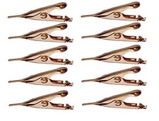 10 Pack Copper Plated Micro Toothless Alligator Test Clips for Soldering