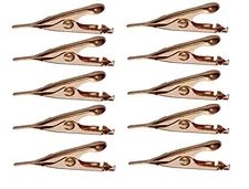 10 Pack Copper Plated Micro Toothless Alligator Test Clips for Soldering