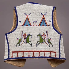 FINE PICTORIAL SIOUX BEADED VEST