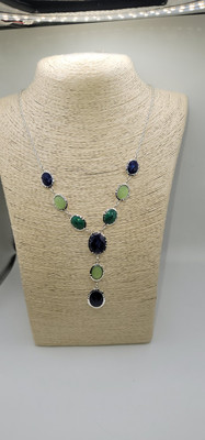 Silvertone Multi Color 32'' Adjustable Necklace NWT $38.50
