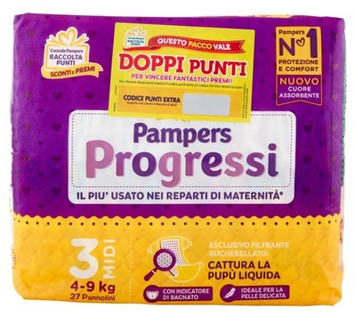 Pampers Progressi 3 4-9 Kg 27 Pieces Diapers