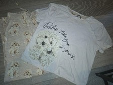 Womens Next charlie Cockapoo cocka poo  Pj Pyjamas Loungewear Set, Small Beige 