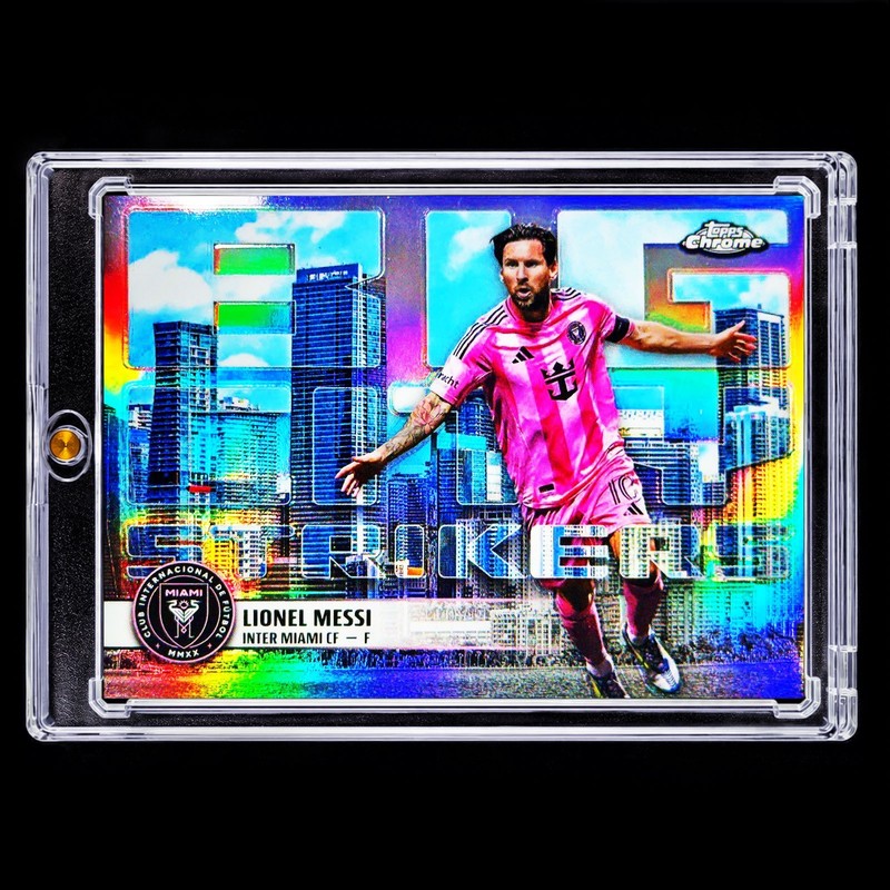 LIONEL MESSI DOWNTOWN REFRACTOR RARE SP Insert Miami Skyline Holo Silver Prizm