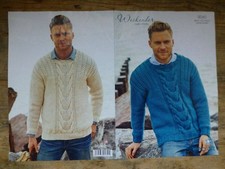 STYLECRAFT 9040-MENS 34-56" WEEKEND SUPER CHUNKY CABLE SWEATER KNITTING PATTERN
