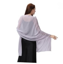 Elegant Sparkly Shawl Wrap Glitter Chiffon Lightweight Sheer Silver Gray