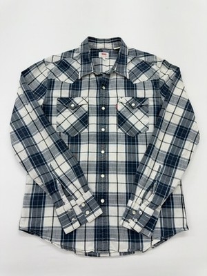 Levi's Mens Shirt White Blue Plaid Button Down Size M Casual Denim