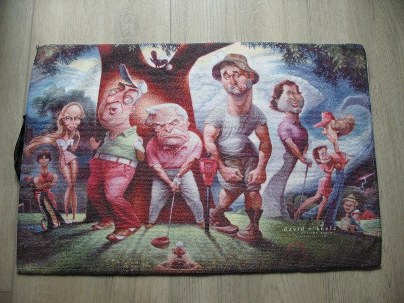 Caddyshack Golf Towel Bushwood CC Art by David O'Keefe  Black handle on back