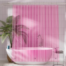 Titanker Shower Curtain Liner, Plastic 72"W x 72"L Pack of 1 , Clear Pink