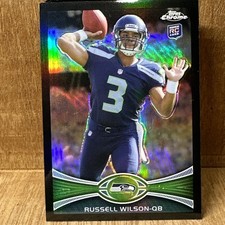 2012 Topps Chrome Russell Wilson #40 RC Black Refractor /299 Rookie Card. rookie card picture