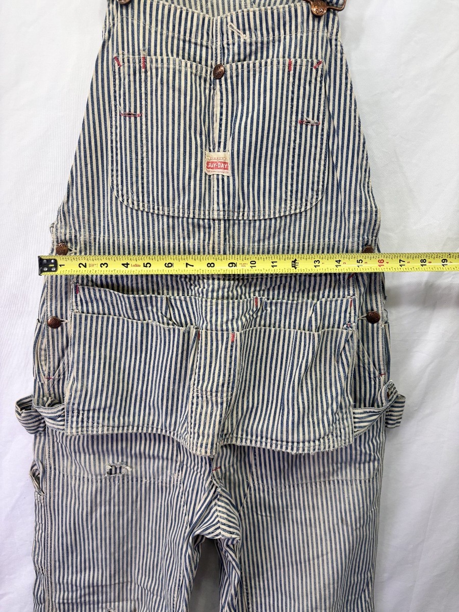 Vintage Pay Day Overalls Hickory Stripe Union Made Work 1950s 60s
